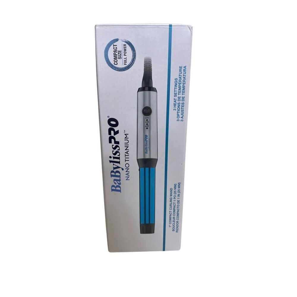 BaBylissPRO Nano Titanium 1″‎ Compact Curling Wand New Open Box
